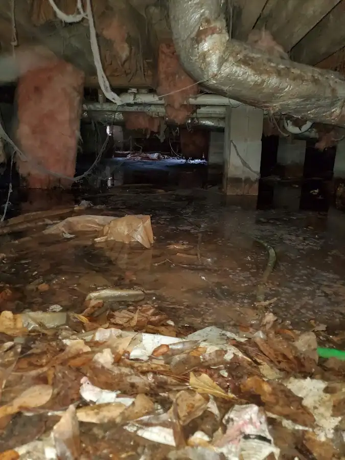 Crawl space flood assessment for Commercial Water Damage Restoration in Hampton