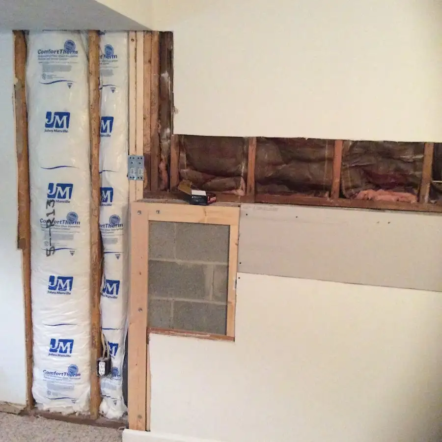Wall insulation replacement during Contents Cleaning & Restoration in Hampton